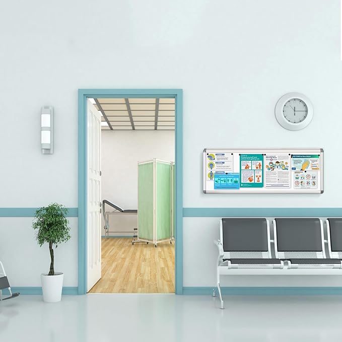 Swansea Lockable Display Cabinet Whiteboard Magnetic Display Cabinet with Aluminium Frame 98 x 36 cm