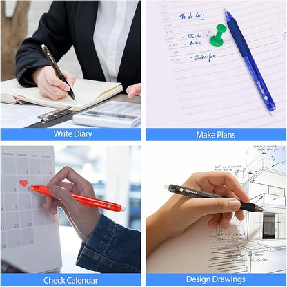 12-Pack Erasable Pen Set,Erasable pens, Erasable Gel Pen, 12-Pack, fine 0.7mm Erasable Pen for a smooth writing experience - perfect for school, office and as a gift for kids or friends.