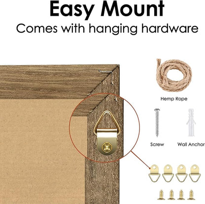 Dry Erase White Board Weekly Calendar Board, Magnetic Whiteboard for Wall,13“x17 Solid Wood Rustic Brown Framed Message Board, Planner Board for Office, Home, School(Weekly-BB-RB-3343)