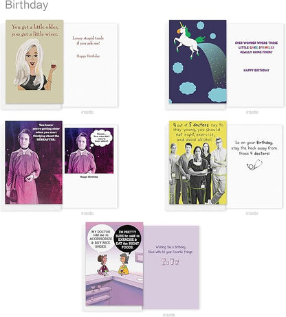 Recycled Paper Greetings 30-Count Funny All Occasion Card Assortment with Envelopes, Seals, and Storage Box by Hey Look!