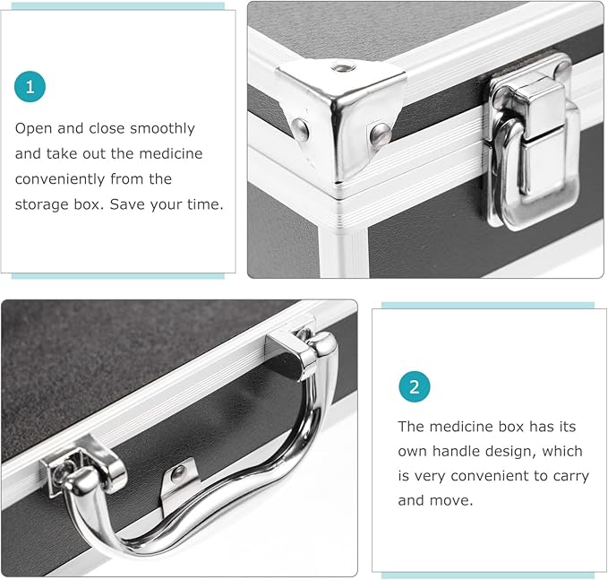 ERINGOGO Aluminum Briefcase - 11 Inch Hard Laptop Briefcases with Lock, Multifunctional Attache Case Black 37x28.5x7.5cm