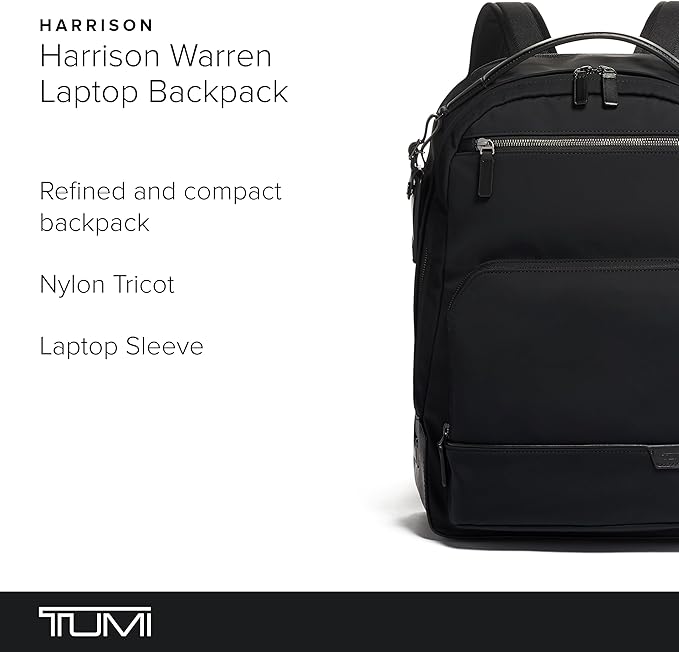 TUMI Harrison Warren Backpack - 15-Inch Laptop Backpack - Stylish Women's & Men's Backpack for Travel & Business - Black