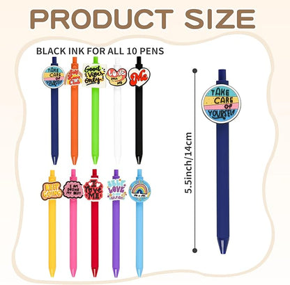 10Pcs Funny Ballpoint Pens with Motivational Quotes Emotional Support for Adults Bulk for Coworkers Team Staff Funny Office Stationary (Motivational 1)