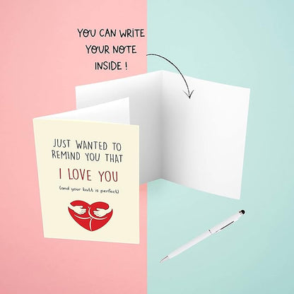 Cheerin Funny Greeting Card with Envelope - Anniversary Card - Hilarious Greeting Card - Birthday Gift for Boyfriend, Girlfriend, Husband, or Wife