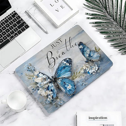 Compatible with 13.3 Inch MacBook Retina A1425/A1502, Blue Flower Butterfly Hard Plastic Shell Cover Case