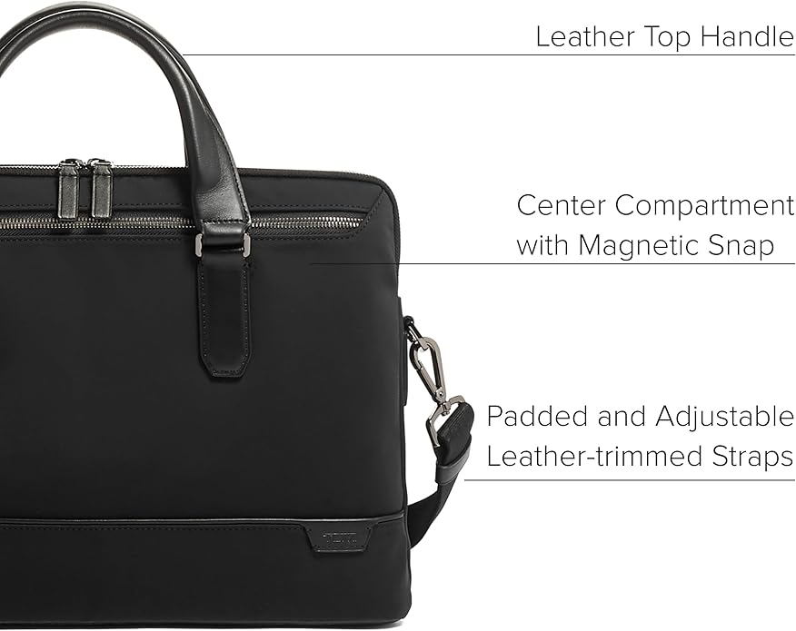 TUMI Harrison Sycamore Slim Brief - 14-Inch Laptop Briefcase - Professional Business Briefcase with Removable Shoulder Strap