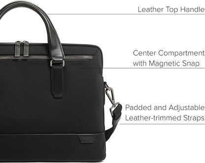 TUMI Harrison Sycamore Slim Brief - 14-Inch Laptop Briefcase - Professional Business Briefcase with Removable Shoulder Strap