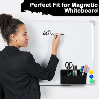 Magnetic Pen Holder,3 Compartments Magnetic Dry Erase Marker Holder,Extra Strong Magnet Storage Marker Pen Pencil Organizer for Refrigerator,Whiteboard,Locker Accessories(Long Style)