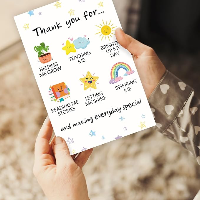 Funny Teacher Appreciation Gifts for Women Men, Cute Thank You Card for Teachers