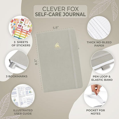 Clever Fox Self-Care Journal – Daily Reflection Notebook – Mental Health & Personal Development Planner, Meditation & Mood Log, A5 (Foggy Alps)