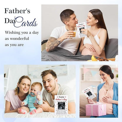 FaCraft Happy First Fathers Day Card for New Dad Dad to Be Expecting Fathers, Photo Insert, 4 x 6 Happy 1st Fathers Day Gift Card with Envelope from Wife Daughter Son Baby Boy Girl