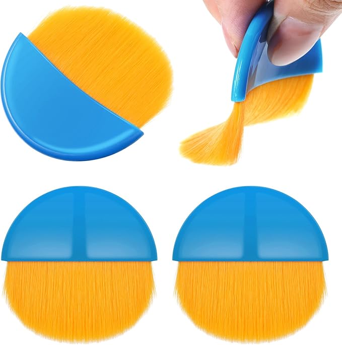 Boao 4 Pieces Brush Applicator Diamond Painting Brush Accessories Tools, Artist Drawing Flat Paintbrush for DIY Gesso, Varnishes, Oil Paint, Acrylic Painting, Watercolor(Blue and Gold)
