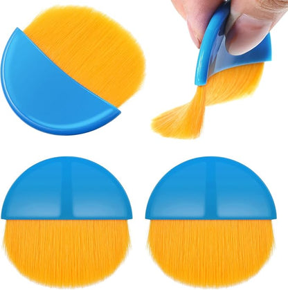 Boao 4 Pieces Brush Applicator Diamond Painting Brush Accessories Tools, Artist Drawing Flat Paintbrush for DIY Gesso, Varnishes, Oil Paint, Acrylic Painting, Watercolor(Blue and Gold)