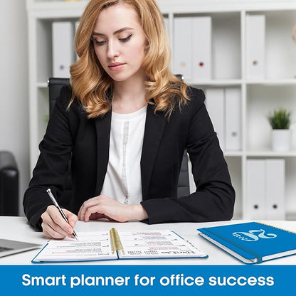 2026 Planner, Weekly and Monthly Calender Planner, Jan 2026 to Dec 2026, Hardcover 2026 Calendar Planner Book with Tabs & Inner Pocket, Office Home School Supplies for Women & Men - A5 (6.3" x 8.5"), Azure Blue