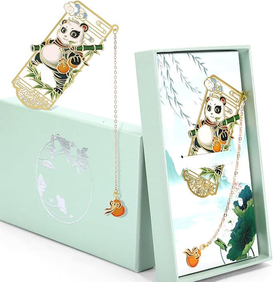 JinYeZi-Metal Bookmark, Cute Panda Design, Creative Bookmark Suitable for Book Lovers and Students, Unique Design is an Excellent Choice for Teacher's Day Gifts/Christmas Gifts/Book Lovers Gifts