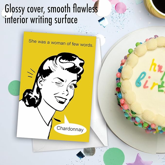 NobleWorks Funny Birthday Paper Card with 5 x 7 Inch Envelope (1 Card) Few Words C3296BDG