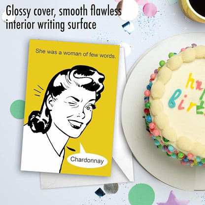 NobleWorks Funny Birthday Paper Card with 5 x 7 Inch Envelope (1 Card) Few Words C3296BDG