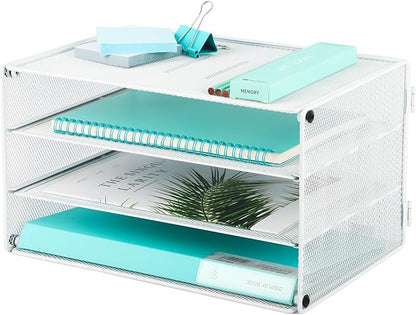 EASEPRES 3 Tier Desk Paper Organizer, White