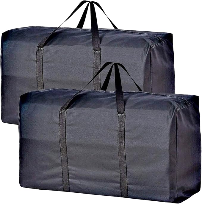 Extra Large Storage Bag for Moving 2 PCS Travel Bag Waterproof Large Moving Bag with Double Zippers and Reinforced Handles Large Capacity Duffle Bag for Moving Traveling Home Storage Packing