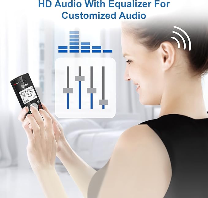 AT&T CL80067 Accessory Handset for CL82x07, CL82x57, CL82x67, CL83x07, CL84x07 Series Cordless Phone for Home with Call Blocking, Caller ID Announcer, Intercom, and Long Range, Black/Wood Grain Finish