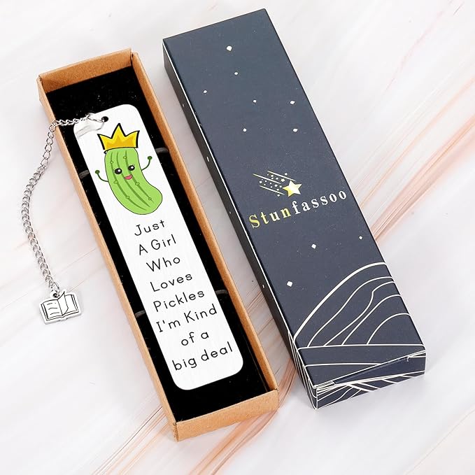 Funny Bookmark for Women, Pickle Gifts for Book Lovers, Book Marks for Reading Women, Girls Christmas Gifts for Pickle Lovers, Stocking Stuffers for Girls Pickle Lovers, Birthday Valentines Day Gifts