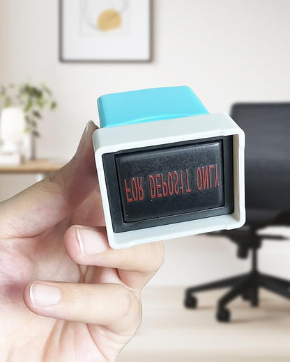 WAFJAMF for Deposit Only Stamp–Self-Inking Rubber Office Stamp Red Ink Message Stamp-Medium