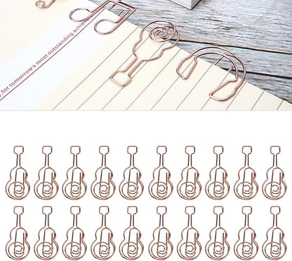 Shaped Paper Clips, Cute Guitar Shaped Paper Clips Notebook Metal Material for