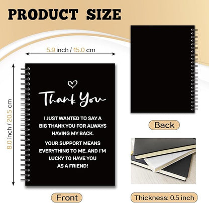 YAZMEEN Thank You Blank Spiral Notebook（160 Pages） Thank You Gift Hardcover Sketchbook Appreciation Gift for Employee Coworker Leader Funny Notebook Birthday Gift for Women Men Colleague Boss Friend
