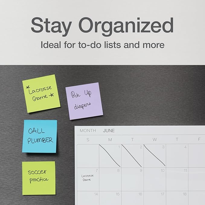 Redi-Tag Sticky Notes, Power Stick Notes, Adhesive Reminders, 3" x 3" Reusable Notes, Strong Adhesive Memos, Assorted Bright Colors, 8 Pack (1000975)