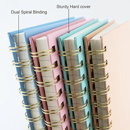 4 Pack Hardcover Spiral Notebook 5.7”x 8.5”, 80 Sheets/160 Pages College Ruled Notebook, 100 GSM Thick Paper, A5 Lined Journal for Work, School Supplies, Home & Office, Writing Notes