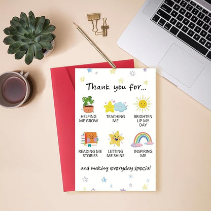 Funny Teacher Appreciation Gifts for Women Men, Cute Thank You Card for Teachers