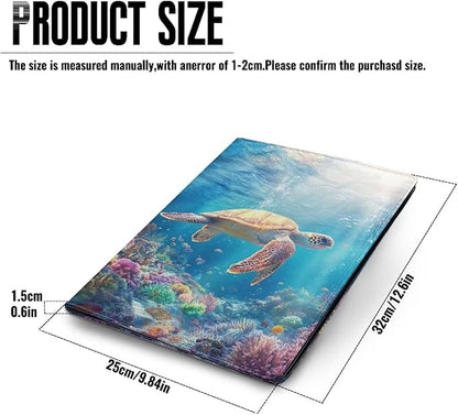 Cozeyat Padfolio Clipboard Folder Portfolio Ocean Sea Turtle PU Leather Clipboard with Cover for Legal Pad Holder Letter Size Writing Pad for Business School Office Conference Notepad Clip Boards