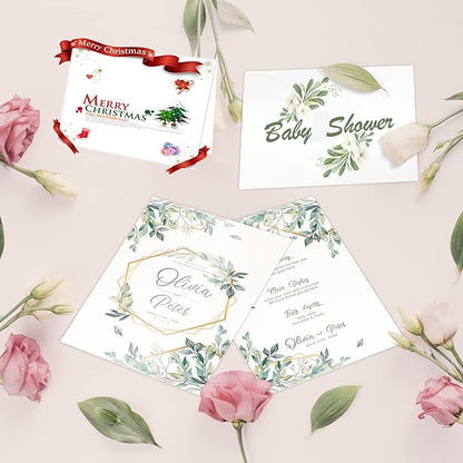 24 Sheets White Shimmer Cardstock 8.5 x 11 Metallic Paper, Goefun 80lb Card Stock Printer Paper for Invitations, Certificates, Crafts, DIY Cards