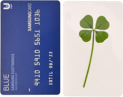 ARTMART Genuine Real Four-Leaf Green Clover St. Saint Patric's Day Bookmarks Irish Shamrock Good Luck Charm for Smartphone Wallet Case Amulet Purse Coating Gift Thanks Card L
