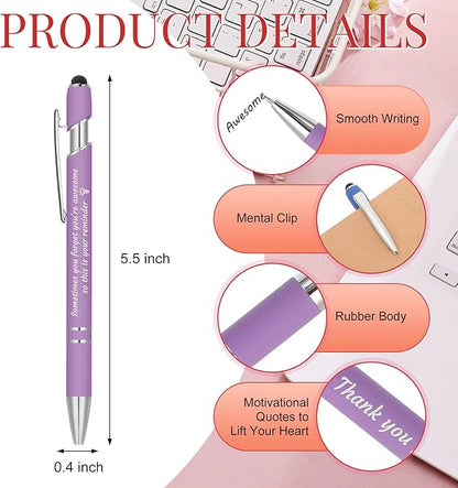 Colarr 24 Pcs Employee Appreciation Pen Ballpoint with Stylus Tip Pen 1.0 mm Black Ink Multicolor Smooth Motivational 2 in 1 Ballpoint Supplies for Coworker Thank You Gift (You're Awesome)