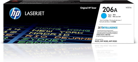 HP 206A Cyan Toner Cartridge | Works with HP Color LaserJet Pro M255, HP Color LaserJet Pro MFP M282, M283 Series | W2111A