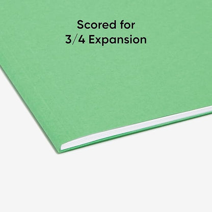Smead FasTab Hanging File Folder, 1/3-Cut Built-in Tab, Letter Size, Green, 20 per Box (64098) (Pack of 1)
