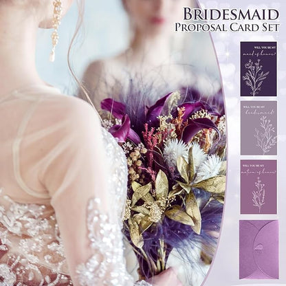 Spakon 16 Pcs Will You Be My Bridesmaid Cards with Envelopes Watercolor Greenery Floral Bridal Proposal Maid of Honor Matron of Honor Invited Favor for Bridal Shower Wedding (Artistic Style)