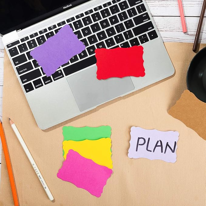 120 Pieces Small Mini Vintage Assorted Colors Blank Note Cards Gift Word Card for Business Cards (12 Colors, 3.66x 2.36 inches)