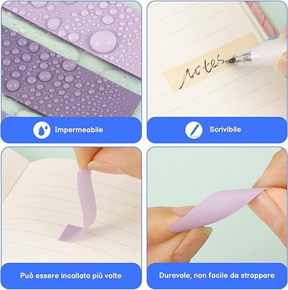 1200-Piece Sticky Tabs Book Tabs - 30 Colors Writable Morandi Sticky Tabs, Repositionable Color Page Markers - Transparent Sticky Note Tabs, Post Stick It Tabs, School Supplies, Index Tabs