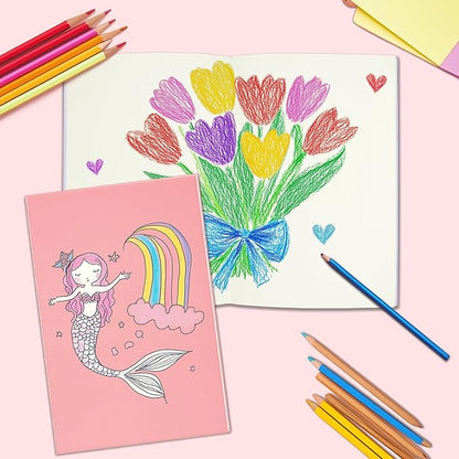 12 Pack Blank Books for Kids - 5.5"x 8.3", 60 Pages - Small Journals Bulk, Girls Notebooks for Drawing & Writing, Sketchbooks w/Colorful Soft Cover, Unlined Paper, A5 Travel Size