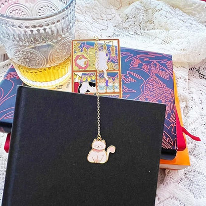 Metal Black Cat Bookmarks with Gift Box, Cat Pendent Book Markers for Book Lovers Bestfriend Cute Birthday Gifts Appreciation Gifts Mothers Day Teacher Student Gifts (Garden cat)