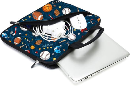 11.6" 12.2 inches Laptop Sleeve Chromebook Case Ultrabook Case Notebook Sleeve Tablet Case Neoprene Handle Sleeve for Men Women, Two Pockets Fit Apple MacBook Air Samsung Acer HP DELL(Ball)