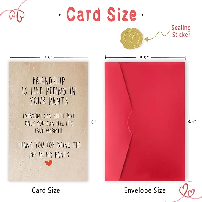 Funny Best Friend Birthday Card, Happy Friendship Card for Him Her, Bestie Card for Friend Sister, Friendship Gift for Her, Friendship Thank you Card for Men Women