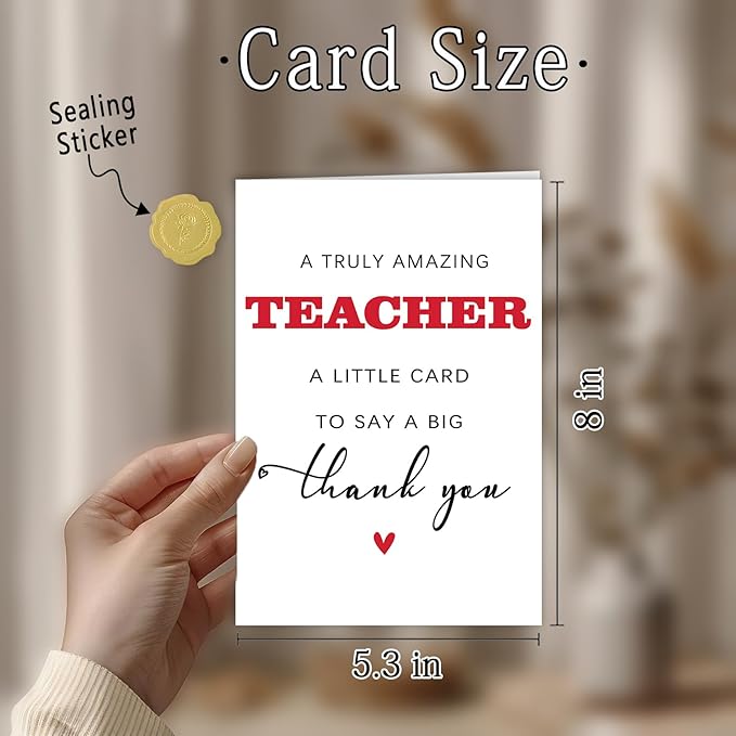 Thank You Teacher Card, Teacher Appreciation Gifts from Students, Thank You Gifts for Teachers, Gifts for Teachers, End of Term Gift