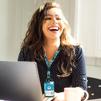 Giancomics Lanyards for Id Badges, Black Cat ID Badge Holder with Lanyard Badge Reel Retractable, Anime Lanyard with ID Holder Keychain Clip Name Tag Cute ID Card Holder for Teacher Women Work Office