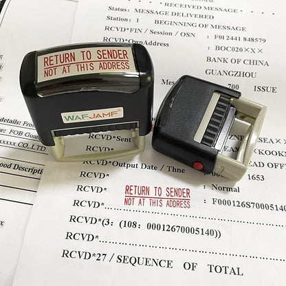 WAFJAMF Return to Sender Not at This Address Stamp – Self Inking Stamp Office Stamp Message Stamp Red Ink-Medium