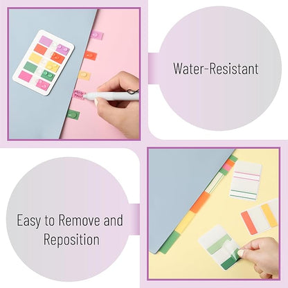 Mr. Pen- Sticky Index Tabs, 500 Pcs, 21 Sets, Colorful Sticky Tabs for Notebooks, Page Markers, Page Tabs for Binders, Page Tabs Sticky Tabs for Books, Notebook Tabs, Book Sticky Tabs for Notebooks