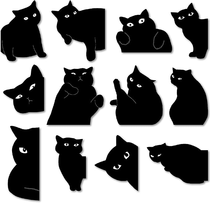 Magnetic Bookmarks - 12 Pieces Assorted Cute Book Markers Clip Set for Teachers Students Book Lovers Reading, for School Office Home Supplies, Kawaii Cat Magnet Page Markers