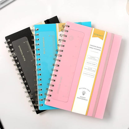 Yoment Spiral Notebook College Ruled A5 Spiral Bound Journal 160 Pages Thick Paper Plastic Hardcover Spiral Notebook 5x7 Wire Bound Notebooks for Note Taking School Office Supplies, Teal